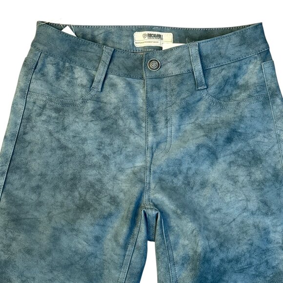 NEW Rock & Roll Denim Highrise PU Leather Bootcut Pants (26x34) - Picture 3 of 11